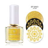 BORN PRETTY Black White Nail Stamping Polish Lacquer Gold Silver Nail Art Plate Stamp Oil White Night Stamping Series