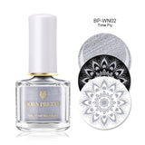 BORN PRETTY Black White Nail Stamping Polish Lacquer Gold Silver Nail Art Plate Stamp Oil White Night Stamping Series