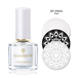 BORN PRETTY Black White Nail Stamping Polish Lacquer Gold Silver Nail Art Plate Stamp Oil White Night Stamping Series