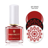 BORN PRETTY Black White Nail Stamping Polish Lacquer Gold Silver Nail Art Plate Stamp Oil White Night Stamping Series