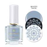 BORN PRETTY Black White Nail Stamping Polish Lacquer Gold Silver Nail Art Plate Stamp Oil White Night Stamping Series