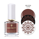 BORN PRETTY Black White Nail Stamping Polish Lacquer Gold Silver Nail Art Plate Stamp Oil White Night Stamping Series