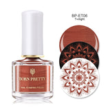 BORN PRETTY Black White Nail Stamping Polish Lacquer Gold Silver Nail Art Plate Stamp Oil White Night Stamping Series