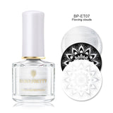 BORN PRETTY Black White Nail Stamping Polish Lacquer Gold Silver Nail Art Plate Stamp Oil White Night Stamping Series