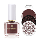 BORN PRETTY Black White Nail Stamping Polish Lacquer Gold Silver Nail Art Plate Stamp Oil White Night Stamping Series