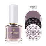 BORN PRETTY Black White Nail Stamping Polish Lacquer Gold Silver Nail Art Plate Stamp Oil White Night Stamping Series