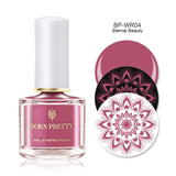 BORN PRETTY Black White Nail Stamping Polish Lacquer Gold Silver Nail Art Plate Stamp Oil White Night Stamping Series