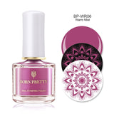 BORN PRETTY Black White Nail Stamping Polish Lacquer Gold Silver Nail Art Plate Stamp Oil White Night Stamping Series