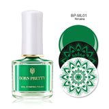 BORN PRETTY Black White Nail Stamping Polish Lacquer Gold Silver Nail Art Plate Stamp Oil White Night Stamping Series