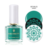 BORN PRETTY Black White Nail Stamping Polish Lacquer Gold Silver Nail Art Plate Stamp Oil White Night Stamping Series