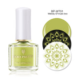 BORN PRETTY Black White Nail Stamping Polish Lacquer Gold Silver Nail Art Plate Stamp Oil White Night Stamping Series