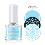 BORN PRETTY Black White Nail Stamping Polish Lacquer Gold Silver Nail Art Plate Stamp Oil White Night Stamping Series