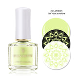 BORN PRETTY Black White Nail Stamping Polish Lacquer Gold Silver Nail Art Plate Stamp Oil White Night Stamping Series