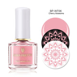 BORN PRETTY Black White Nail Stamping Polish Lacquer Gold Silver Nail Art Plate Stamp Oil White Night Stamping Series