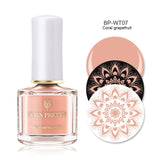 BORN PRETTY Black White Nail Stamping Polish Lacquer Gold Silver Nail Art Plate Stamp Oil White Night Stamping Series