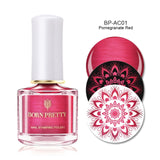 BORN PRETTY Black White Nail Stamping Polish Lacquer Gold Silver Nail Art Plate Stamp Oil White Night Stamping Series
