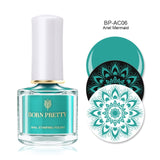 BORN PRETTY Black White Nail Stamping Polish Lacquer Gold Silver Nail Art Plate Stamp Oil White Night Stamping Series