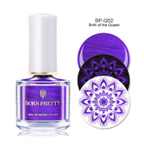 BORN PRETTY Black White Nail Stamping Polish Lacquer Gold Silver Nail Art Plate Stamp Oil White Night Stamping Series