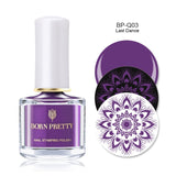 BORN PRETTY Black White Nail Stamping Polish Lacquer Gold Silver Nail Art Plate Stamp Oil White Night Stamping Series