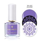 BORN PRETTY Black White Nail Stamping Polish Lacquer Gold Silver Nail Art Plate Stamp Oil White Night Stamping Series