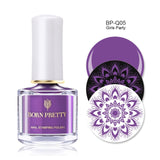 BORN PRETTY Black White Nail Stamping Polish Lacquer Gold Silver Nail Art Plate Stamp Oil White Night Stamping Series
