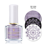 BORN PRETTY Black White Nail Stamping Polish Lacquer Gold Silver Nail Art Plate Stamp Oil White Night Stamping Series