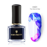 BORN PRETTY Watercolor Ink Nail Polish 6ml Smuoce Blossom Nail Polish Nail Art Varnish Long-Lasting DIY Design Manicure