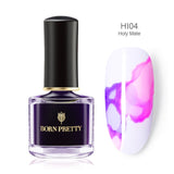 BORN PRETTY Watercolor Ink Nail Polish 6ml Smuoce Blossom Nail Polish Nail Art Varnish Long-Lasting DIY Design Manicure
