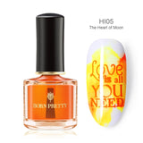 BORN PRETTY Watercolor Ink Nail Polish 6ml Smuoce Blossom Nail Polish Nail Art Varnish Long-Lasting DIY Design Manicure
