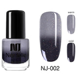 NEE JOLIE Thermal Nail Polish Temperature Color Changing Glitter Sequins Fast Dry Manicure Varnish 3.5ml Gradient Nail Lacquer