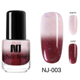 NEE JOLIE Thermal Nail Polish Temperature Color Changing Glitter Sequins Fast Dry Manicure Varnish 3.5ml Gradient Nail Lacquer