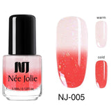 NEE JOLIE Thermal Nail Polish Temperature Color Changing Glitter Sequins Fast Dry Manicure Varnish 3.5ml Gradient Nail Lacquer