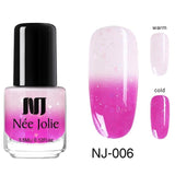 NEE JOLIE Thermal Nail Polish Temperature Color Changing Glitter Sequins Fast Dry Manicure Varnish 3.5ml Gradient Nail Lacquer