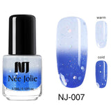 NEE JOLIE Thermal Nail Polish Temperature Color Changing Glitter Sequins Fast Dry Manicure Varnish 3.5ml Gradient Nail Lacquer