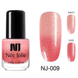 NEE JOLIE Thermal Nail Polish Temperature Color Changing Glitter Sequins Fast Dry Manicure Varnish 3.5ml Gradient Nail Lacquer