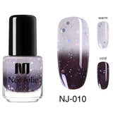 NEE JOLIE Thermal Nail Polish Temperature Color Changing Glitter Sequins Fast Dry Manicure Varnish 3.5ml Gradient Nail Lacquer
