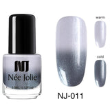 NEE JOLIE Thermal Nail Polish Temperature Color Changing Glitter Sequins Fast Dry Manicure Varnish 3.5ml Gradient Nail Lacquer