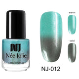 NEE JOLIE Thermal Nail Polish Temperature Color Changing Glitter Sequins Fast Dry Manicure Varnish 3.5ml Gradient Nail Lacquer