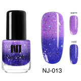 NEE JOLIE Thermal Nail Polish Temperature Color Changing Glitter Sequins Fast Dry Manicure Varnish 3.5ml Gradient Nail Lacquer
