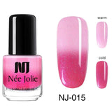 NEE JOLIE Thermal Nail Polish Temperature Color Changing Glitter Sequins Fast Dry Manicure Varnish 3.5ml Gradient Nail Lacquer