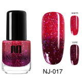 NEE JOLIE Thermal Nail Polish Temperature Color Changing Glitter Sequins Fast Dry Manicure Varnish 3.5ml Gradient Nail Lacquer