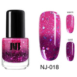 NEE JOLIE Thermal Nail Polish Temperature Color Changing Glitter Sequins Fast Dry Manicure Varnish 3.5ml Gradient Nail Lacquer