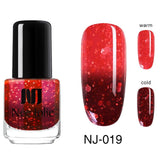 NEE JOLIE Thermal Nail Polish Temperature Color Changing Glitter Sequins Fast Dry Manicure Varnish 3.5ml Gradient Nail Lacquer