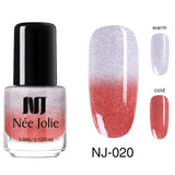 NEE JOLIE Thermal Nail Polish Temperature Color Changing Glitter Sequins Fast Dry Manicure Varnish 3.5ml Gradient Nail Lacquer