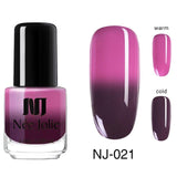 NEE JOLIE Thermal Nail Polish Temperature Color Changing Glitter Sequins Fast Dry Manicure Varnish 3.5ml Gradient Nail Lacquer