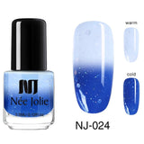 NEE JOLIE Thermal Nail Polish Temperature Color Changing Glitter Sequins Fast Dry Manicure Varnish 3.5ml Gradient Nail Lacquer