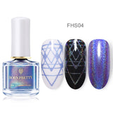 BORN PRETTY 6ml Holographic Nail Stamping Polish Silver Holo Laser Stamping Polish DIY Image Printing Polish Nail Art Lirqurd