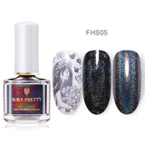 BORN PRETTY 6ml Holographic Nail Stamping Polish Silver Holo Laser Stamping Polish DIY Image Printing Polish Nail Art Lirqurd