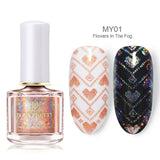 BORN PRETTY 6ml Holographic Nail Stamping Polish Silver Holo Laser Stamping Polish DIY Image Printing Polish Nail Art Lirqurd