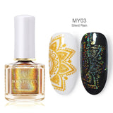 BORN PRETTY 6ml Holographic Nail Stamping Polish Silver Holo Laser Stamping Polish DIY Image Printing Polish Nail Art Lirqurd